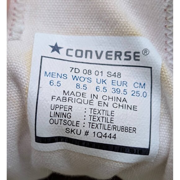 CONVERSE ALL STAR Womens Size 8.5 Canvas Low Top Sneakers Black Pink Chucks Lace - Picture 7 of 8